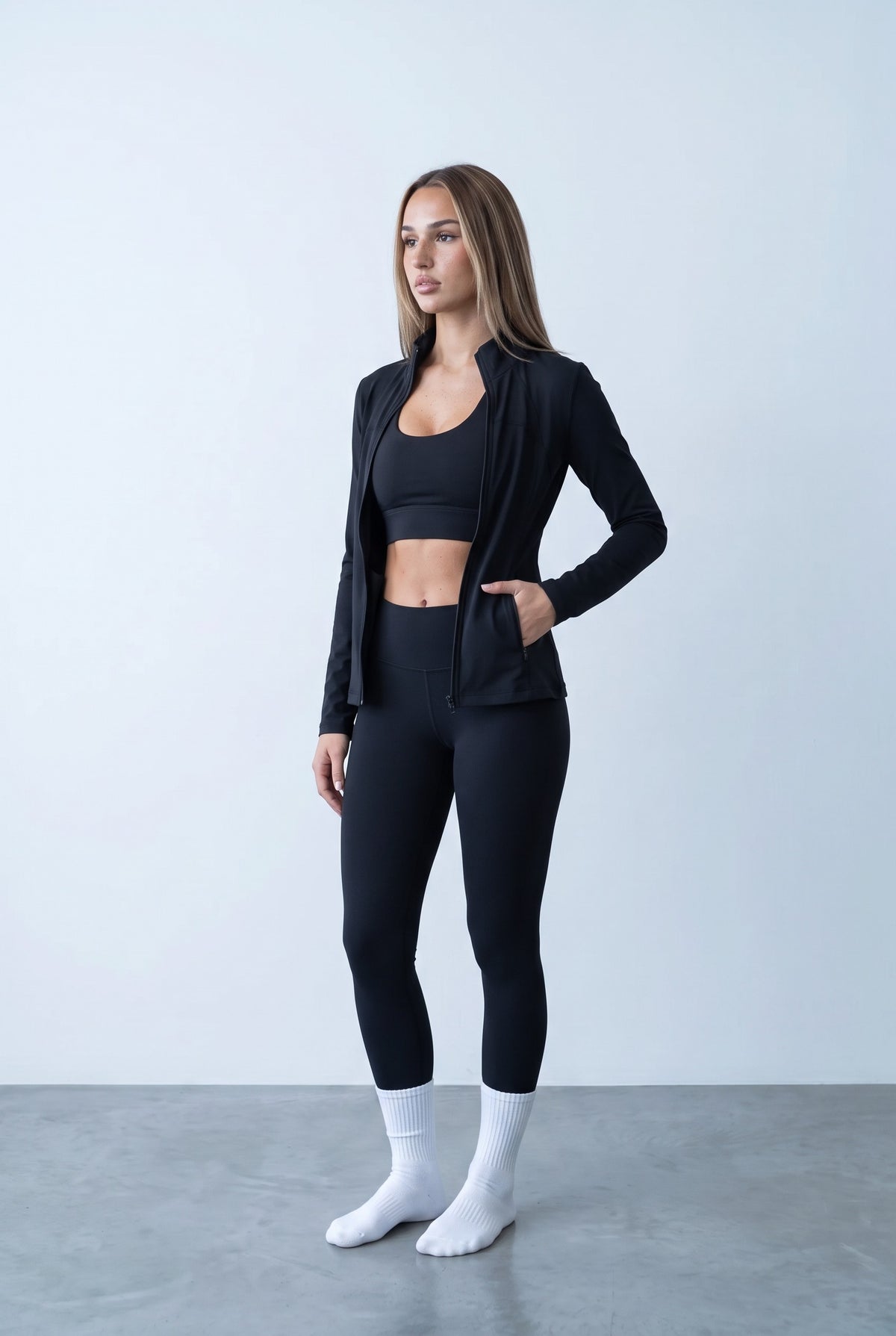 Black sports set, side view