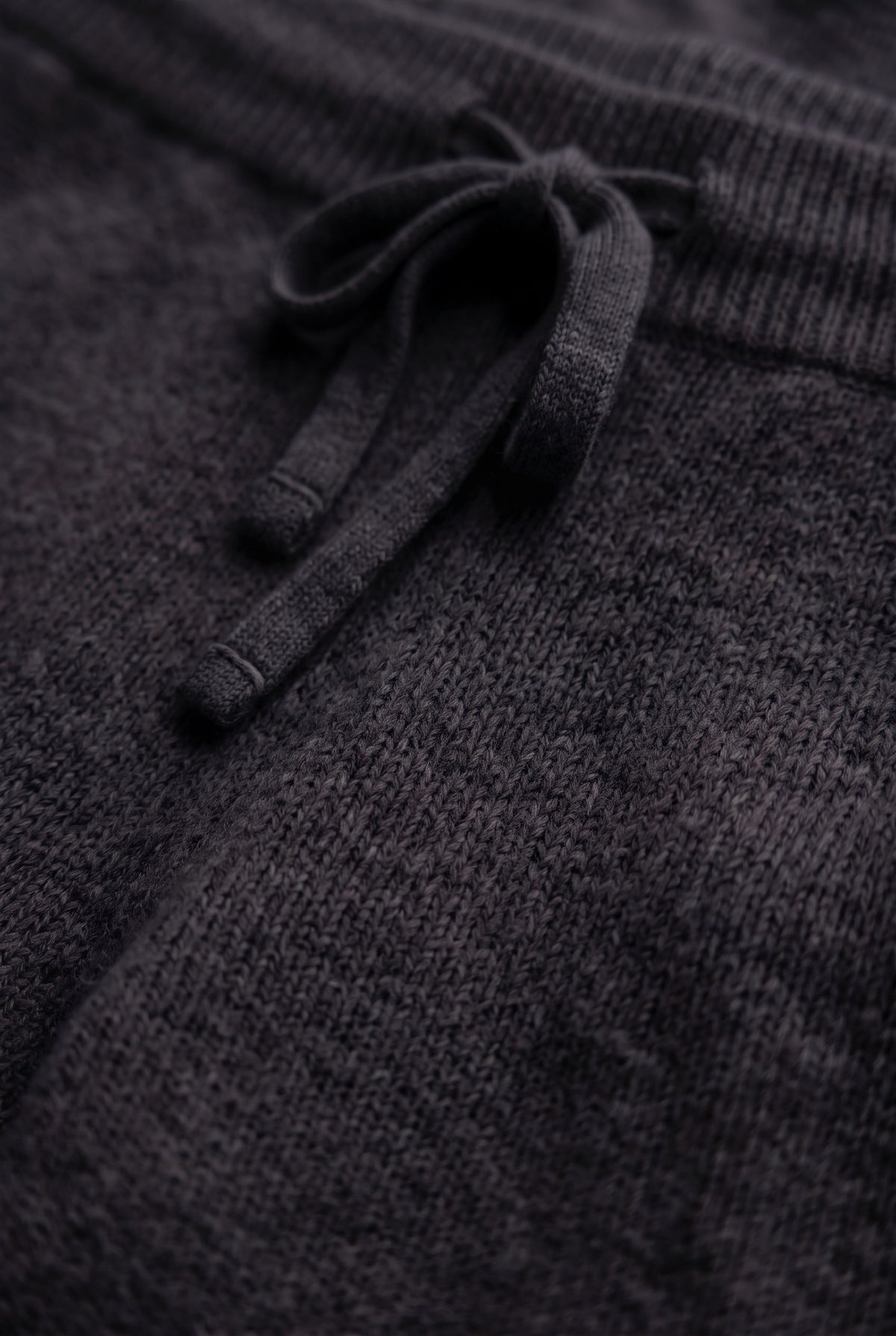 Black cashmere trousers, fabric detail