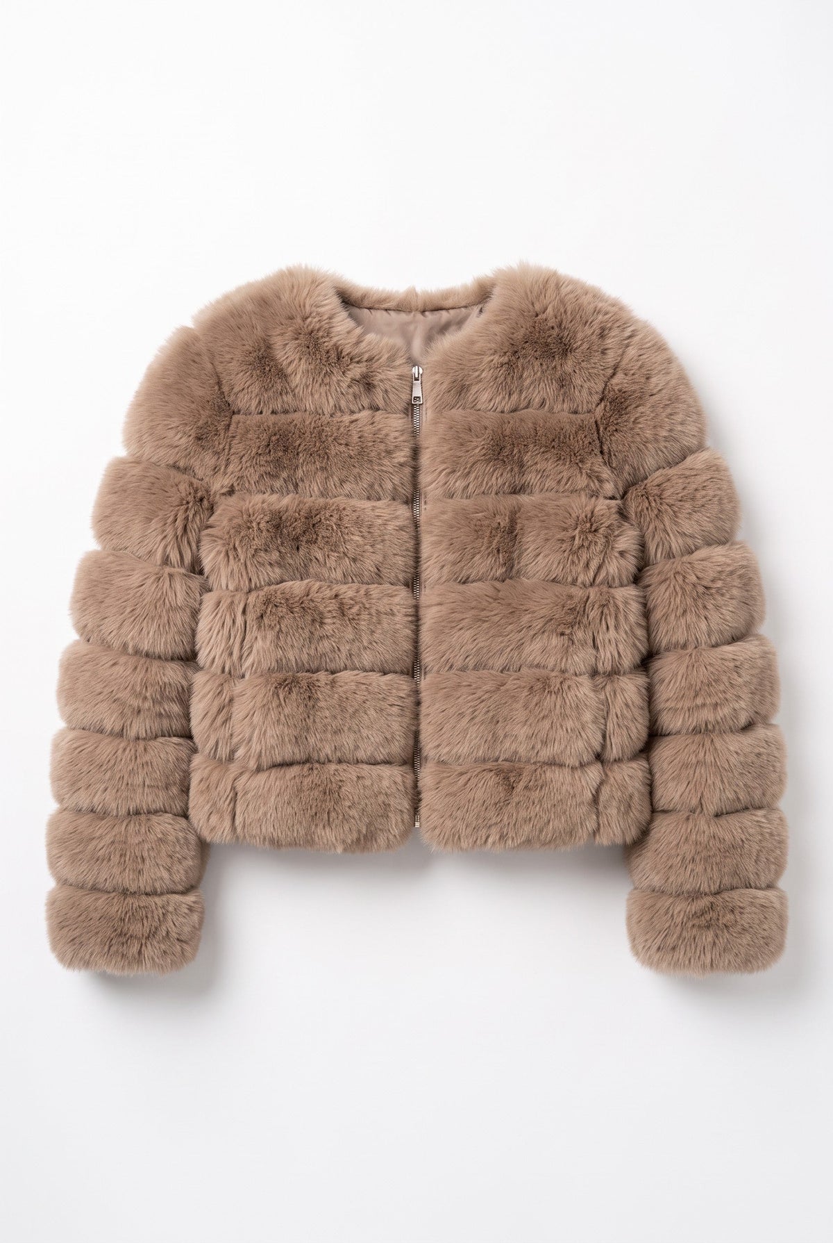 Fox fur coat in Light Khaki
