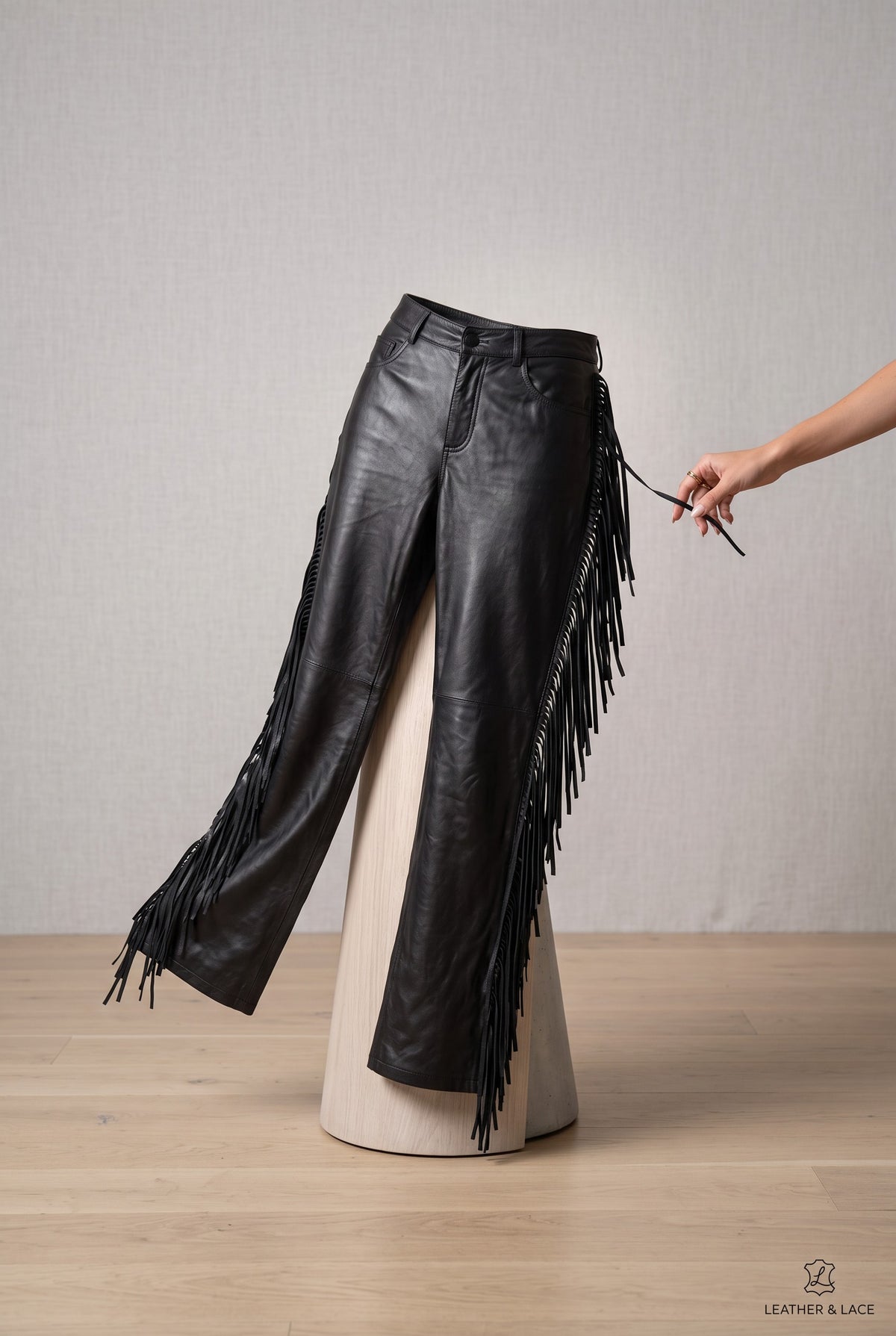 Flared leather pants
