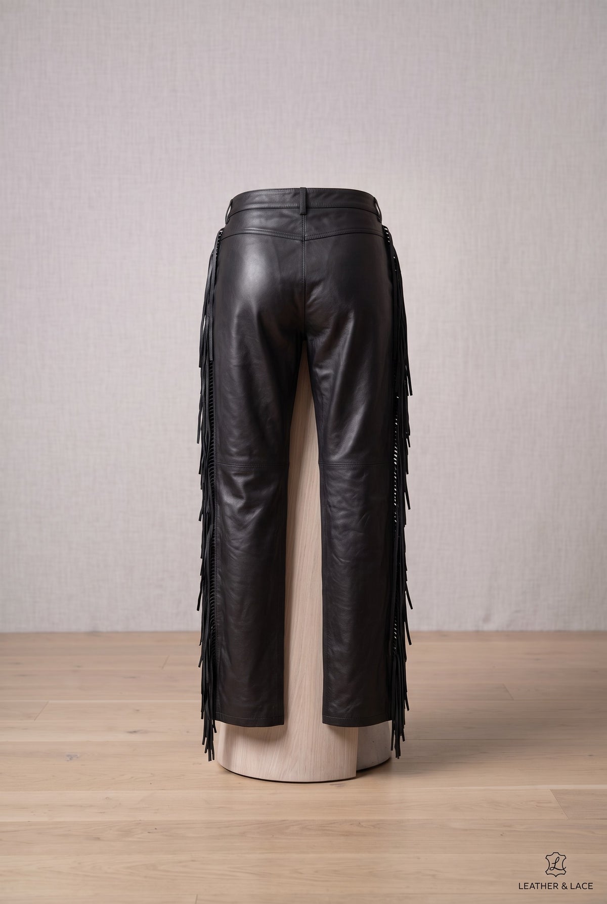Flared leather pants