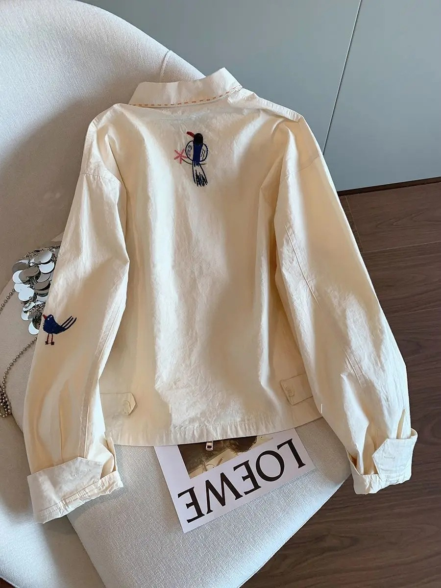 Bird stitched oversized jacket