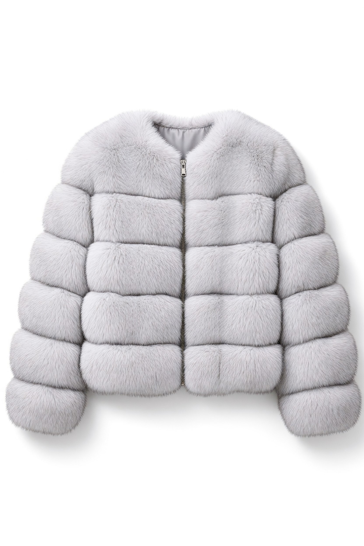 Fox fur coat in Natural White